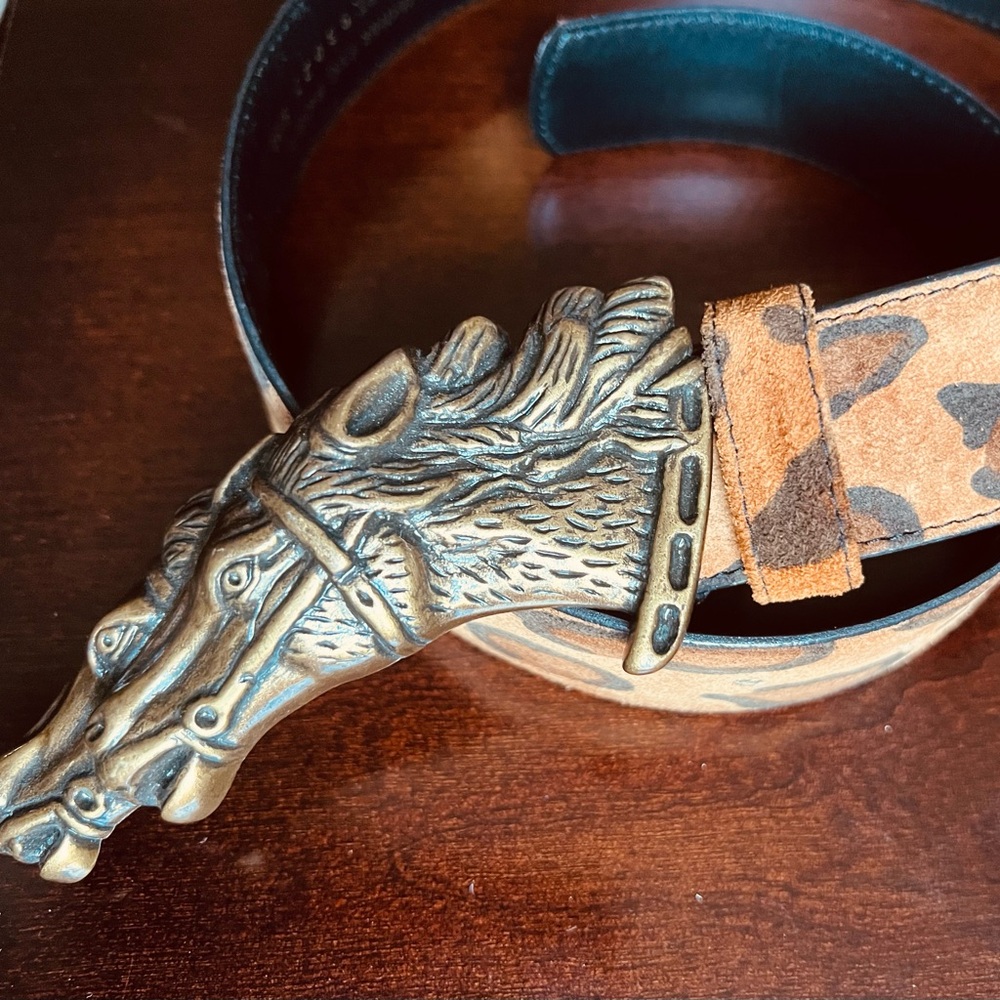 Bronze Horse Head Buckle Belt